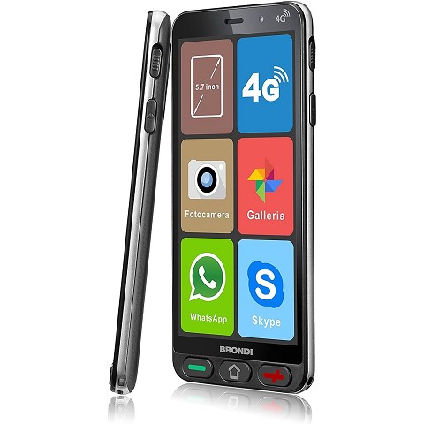 Brondi Amico Smartphone S 8GB- Smartphone Dual Sim, Nano Sim, Android, Nero, 5.7”