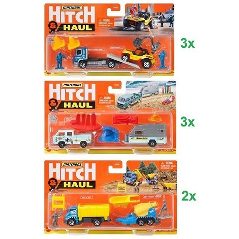 MATCHBOX HITCH AND HAUL DIE-CAST VEHICLES ASSORTED 12,5X22,5CM