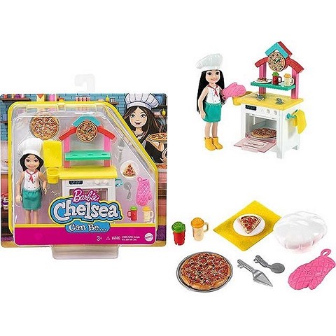BARBIE CHELSEA CAN BE DOLL WITH ACCESSORIES PIZZA BAKER 23X24CM