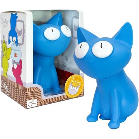 MONEY BOX “SILLY CAT” PVC BLUE 12X18CM