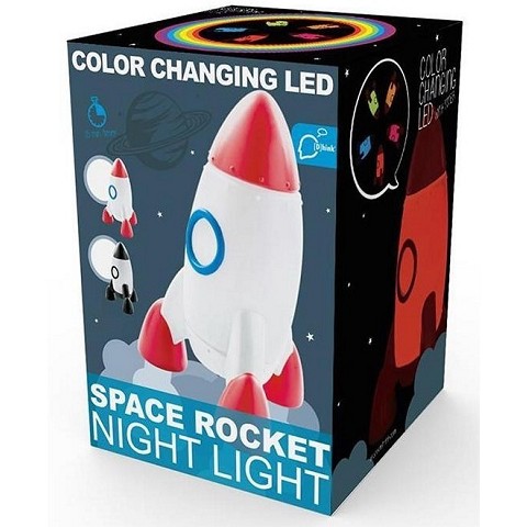LED NIGHT LAMP SPACE ROCKET 13X18CM (EXCL. 3X AAA BATTERIES)