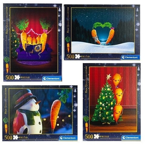 CLEMENTONI HIGH QUALITY COLLECTION PUZZLE 500 PIECES 49X36CM CHRISTMAS + CARROT ASSORTED 25X34.5CM
