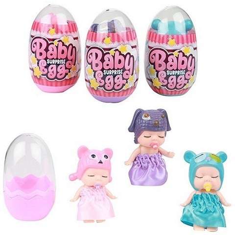 SURPRISE EGG BABY DOLL 8CM + DRESS 3 ASSORTED