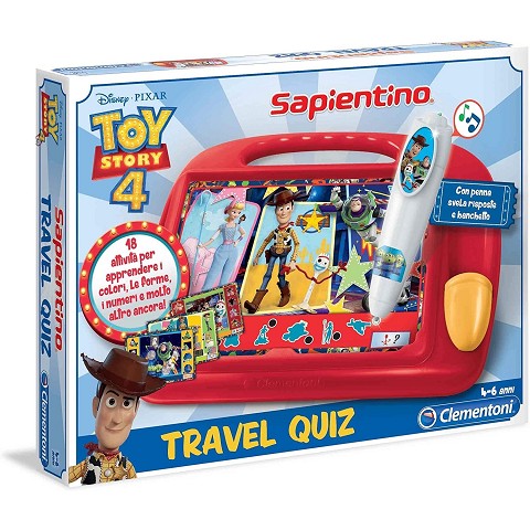 Clementoni- Sapientino Travel Quiz-Disney Toy Story 4, Multicolore, 16233