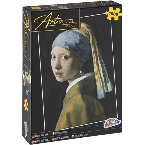 Grafix Johannes Vermeer - Puzzle da 1000 pezzi, motivo: “La ragazza con le orecchie di perla&#